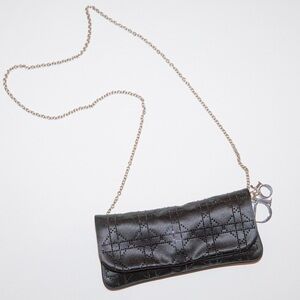 Black Dior Embellished Cannage Satin Clutch
